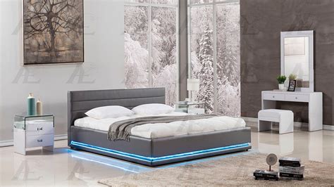 Our top 21 bedroom wall lights are artful contemporary lighting designs perfect for any modern bedroom. Gray Bed with Led Lights AE022 | Platform Beds