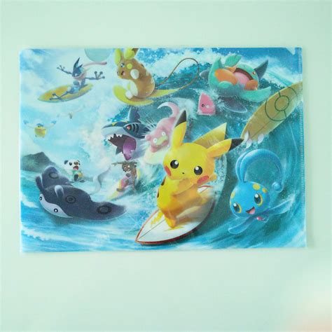 Pokemon Center Singapore Pikachu Pokemon The Big Surf A4 Clear File Folder With Greninja