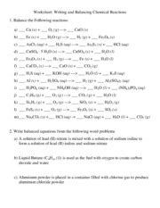 This balancing chemical equations worksheet has ten unbalanced equations to practice your skills. Balancing Chemical Equations Grade 10 Worksheet ...
