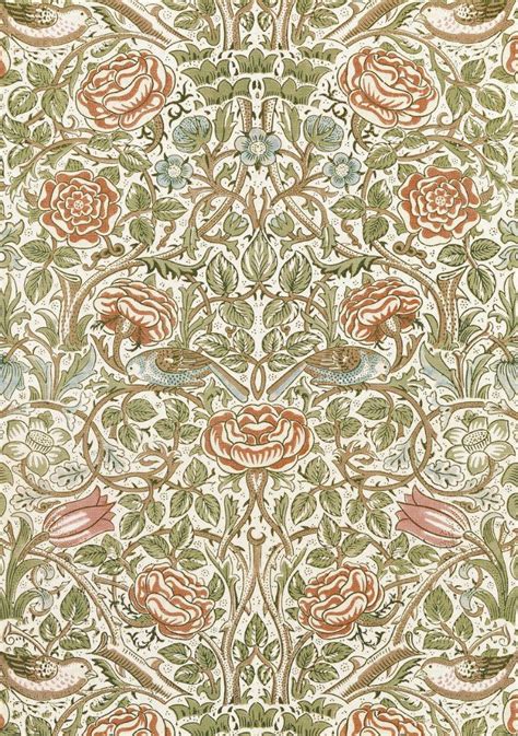 William Morris Rose Textile Block Printed Cotton 1883 William