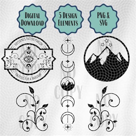 ACOTAR SVG PNG Set Feyre Archeron Moon Phase Back Tattoo Rhysand S