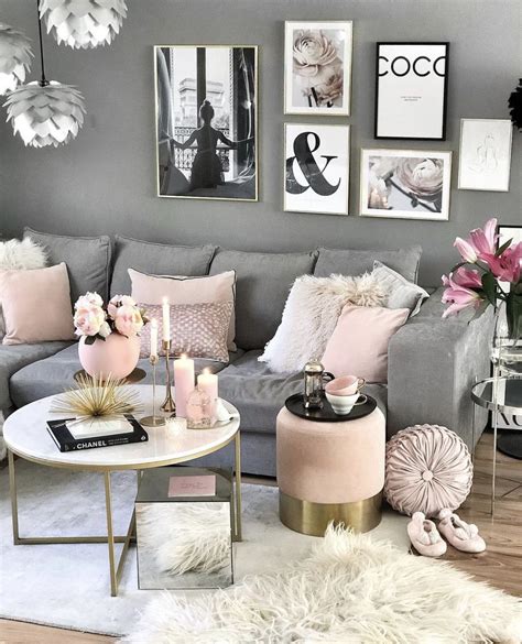 Pin By Aisha Washington On Home Living Room Ideas Rose Gold Interior
