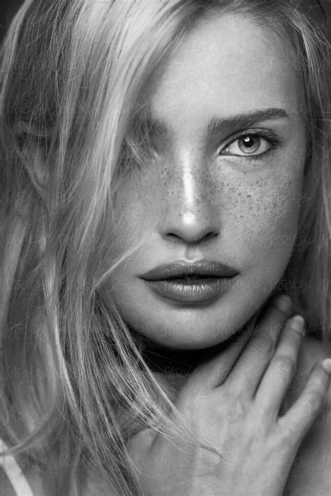 Beautiful Blonde Woman With Freckles By Maja Topcagic Freckle Portrait