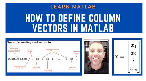 How To Create Column Vectors In Matlab Youtube