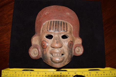 Pre Columbian Mayan Mask Balboa Estate Calif Antique Price Guide Details Page