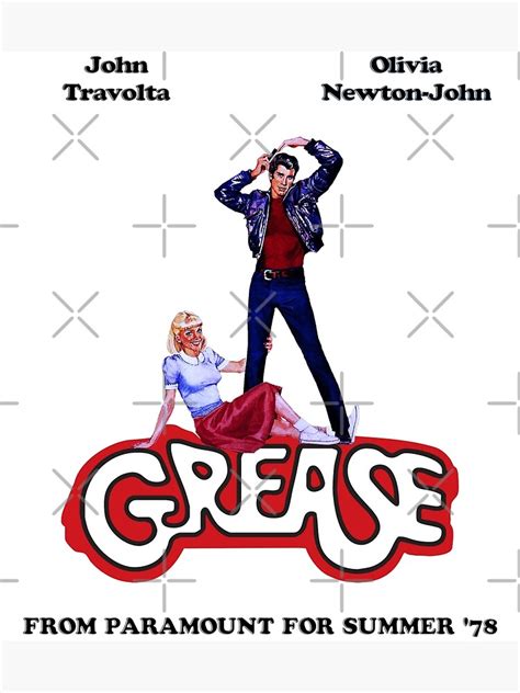 Olivia Newton John John Travolta Grease Original Movie Poster