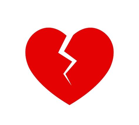 Símbolo Del Corazón Roto Amor Vector Premium