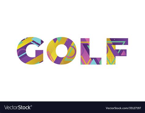 Golf Concept Retro Colorful Word Art Royalty Free Vector