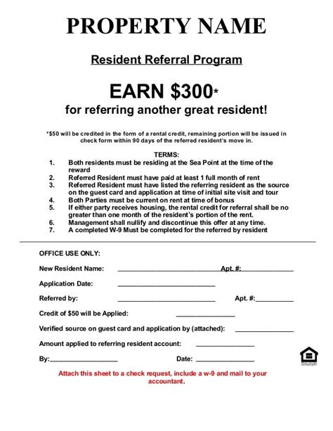 Resident Referral Concession Form