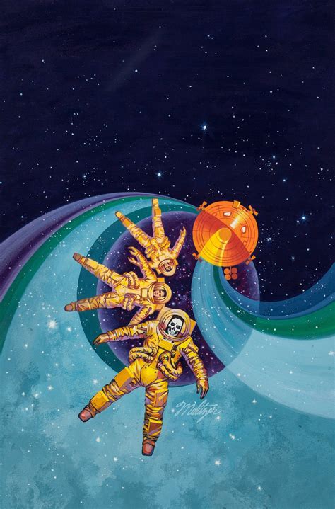 The Falling Astronauts Davis Meltzer Gouache On Board 1971 Art