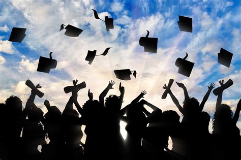 Students Graduate Cap Throwing In Sky Loopup