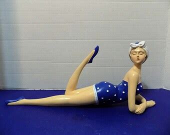 New Bathing Beauty Figurine Retro Style Art Deco Miami Beach Etsy