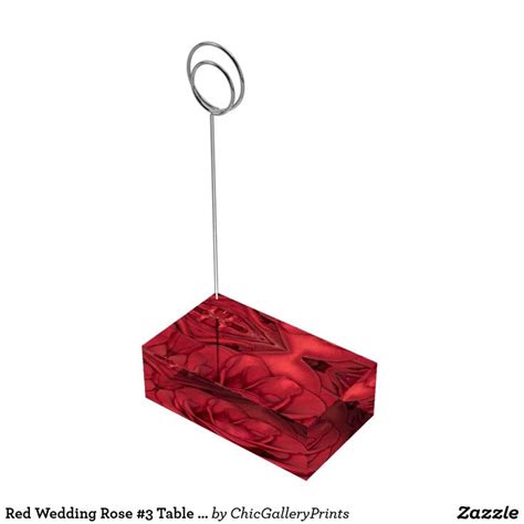 Red Wedding Rose 3 Table Card Holder Unique Place Card Holders