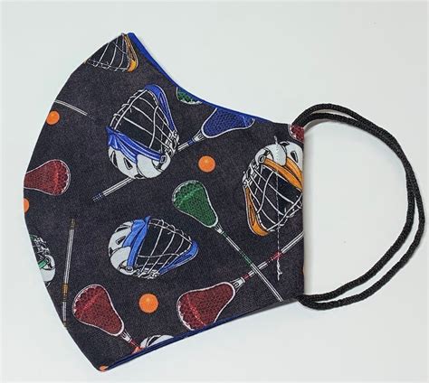 Lacrosse Reusable Mask Washable Facemask Fabric Handmade Etsy