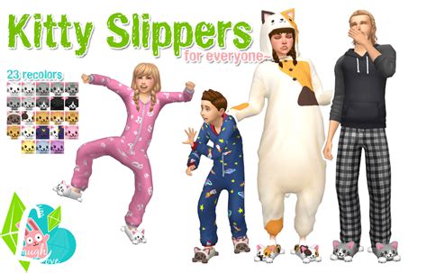 Kitty Slippers By Simlaughlove Sims 4 Panda Cc