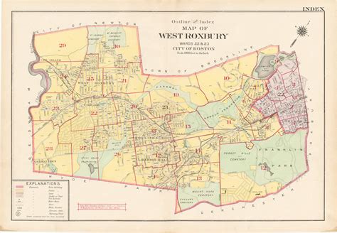 West Roxbury Massachusetts 1905 Index Map Wardmaps Llc