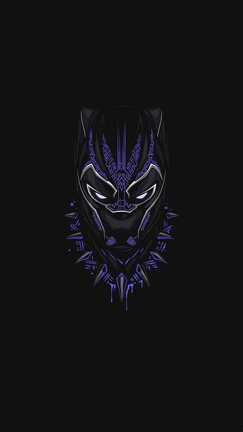 Black Panther Purple Minimal Iphone Wallpaper Iphone