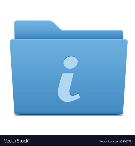Information Icon On Blue Folder Royalty Free Vector Image