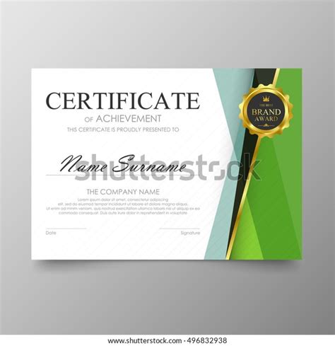 Certificate Template Awards Diploma Background Vector Stock Vector