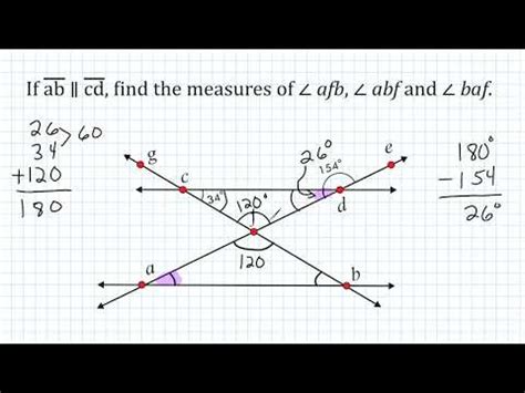 Finding Angle Measures Formed By Parallel Lines And Transversals YouTube