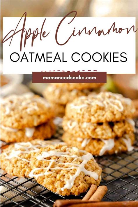 Apple Cinnamon Oatmeal Cookies Recipe Mama Needs Cake®