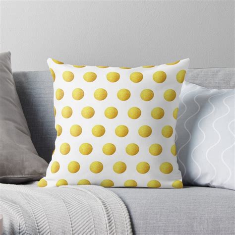 Golden Polka Dots Throw Pillow By O2creativeny Redbubble