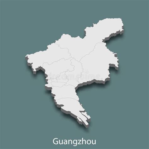 3d Isometric Map Of Guangzhou Is A City Of China Stock Vector