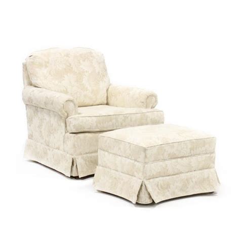 Clayton Marcus Upholstered Club Chair And Ottoman Lot 2344 June