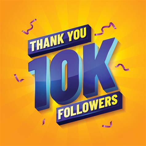 Thank You For 10k Followers Vector Social Media Post For Celebrate
