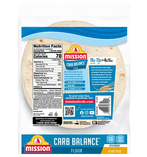 Carb Balance Soft Taco Flour Tortillas Mission Foods