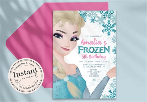 Frozen Birthday Invitation Frozen 2 Birthday Invitation Diy Etsy Ireland