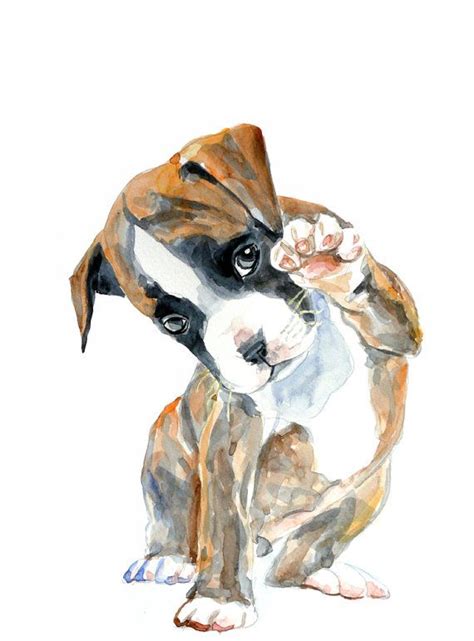 Maybe you would like to learn more about one of these? Puppy watercolor painting art print dog by MundoMeo on ...