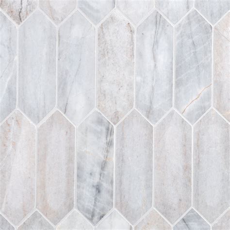 Mykonos Gray Picket Polished Marble Mosaic Floor And Decor