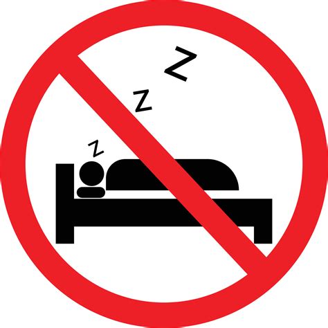 No Sleeping Icon On White Background Sleeping Is Not Allowed Here Sign