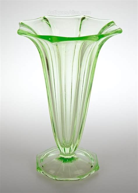 Antiques Atlas Art Deco Uranium Green Glass Vase