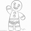 Gingerbread Man Coloring Pages Waving Hand - XColorings.com