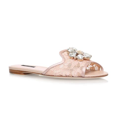 dolce and gabbana lace embellished bianca sandals harrods us