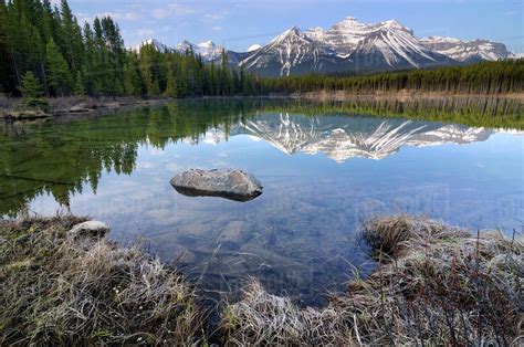 Herbert Lake And Bow Range Banff National Park Alberta Canada