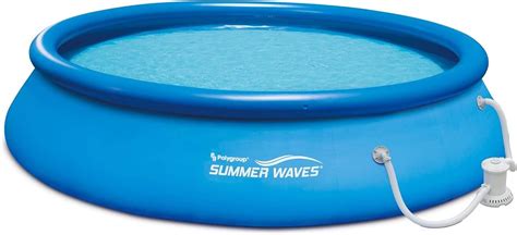 Summer Waves 15ft X 36in Quick Set Inflatable Outdoor Above Ground Round Swimming Pool With