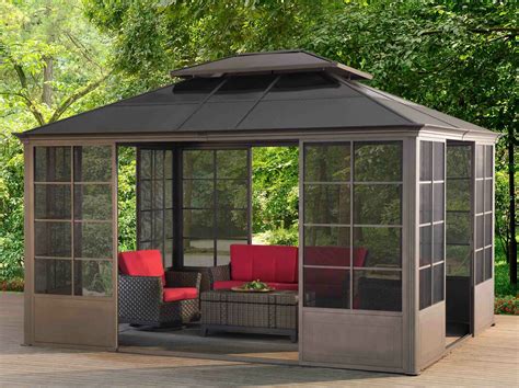 This screen house is on the market also under the name coleman back home instant screen house 12 x 10 so do not get confused. Sunjoy 12 Ft. W x 14 Ft. D Metal Permanent Gazebo ...
