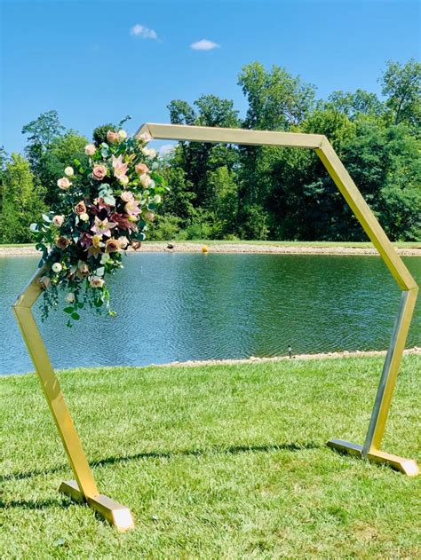 New Gold Octagon Arch With Flowers Light Backdrop Wedding Channel