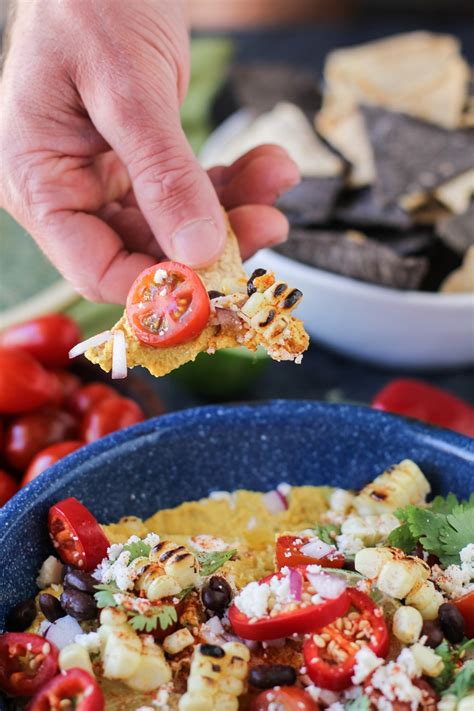 This is a nice flair for your traditional mexican street corn. Mexican Street Corn Chipotle Hummus - The Roasted Root
