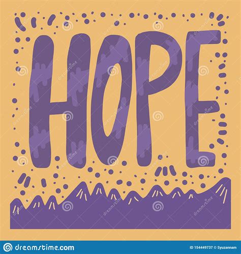 Hope Lettering Vector Handdrawn Phrase Isolated Stock Vector