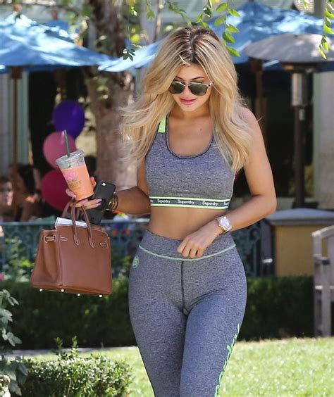 kylie jenner booty in spandex grabbing a smoothie in los angeles celebmafia