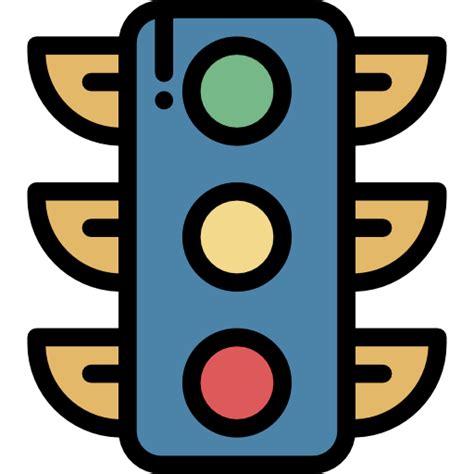 Traffic Light Detailed Rounded Lineal Color Icon