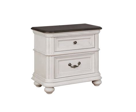 Avalon Furniture West Chester Nightstand In Weathered Oak And White