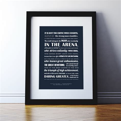 The Man In The Arena Typographic Print Spin Collective