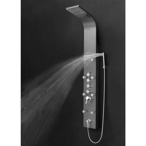 Akdy 65 In 8 Jet Shower Panel System In Space Gray Brushed Stainless