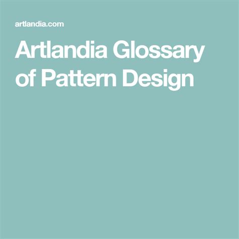 Glossary Of Pattern Design Glossary Pattern Design Surface Pattern