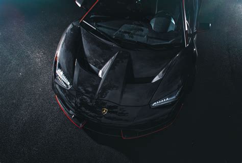 Lamborghini Centenario Coupe Front Black Carbon Wallpaperhd Cars
